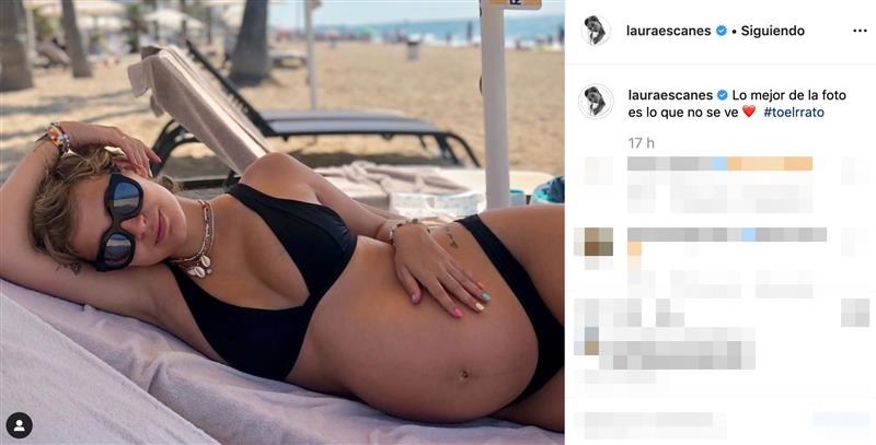 Laura Escanes embarazada de 7 meses