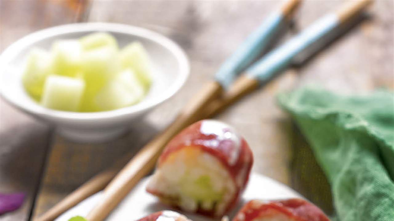 Makis de melón con jamón, una alternativa al sushi tradicional