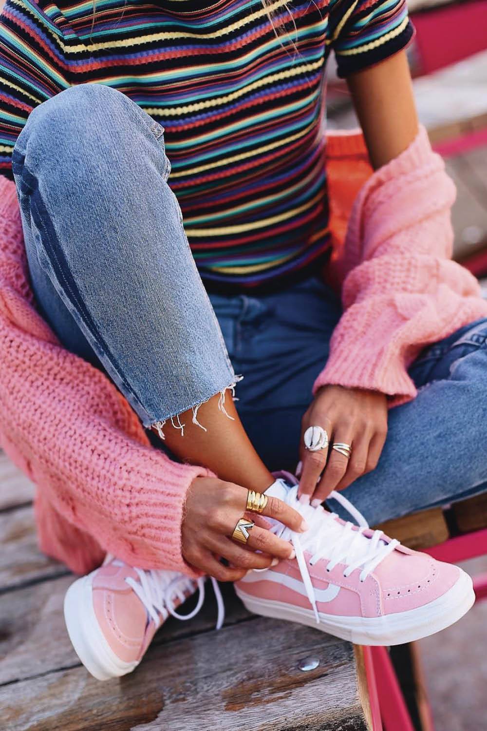 looks con vans mujer rosa