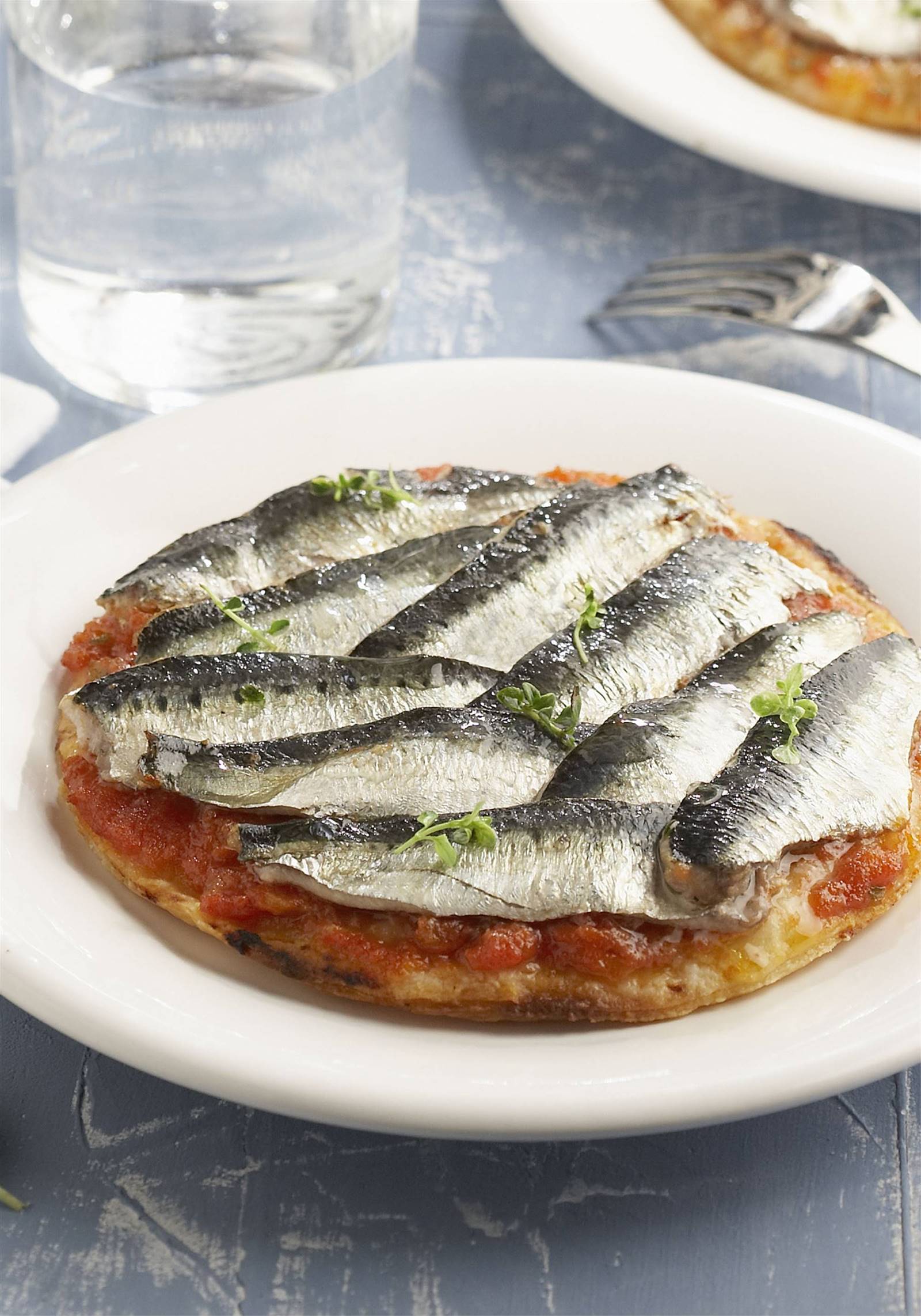 pizza saludable toppings ligeros sardinas