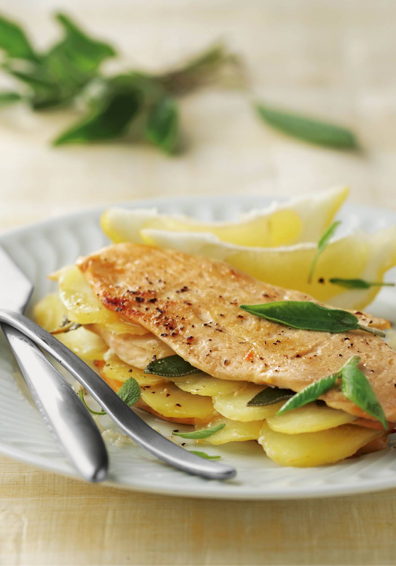 cenas saludables adelgazar pollo limon patatas