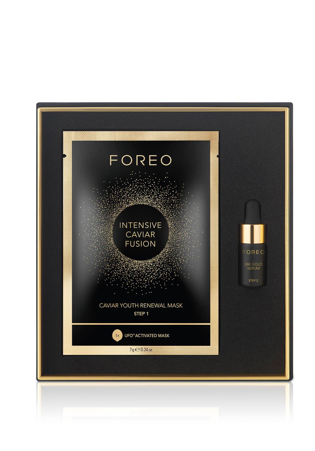 Mascarillas iluminadoras MAscarilla de caviar para UFo + Sérum de oro