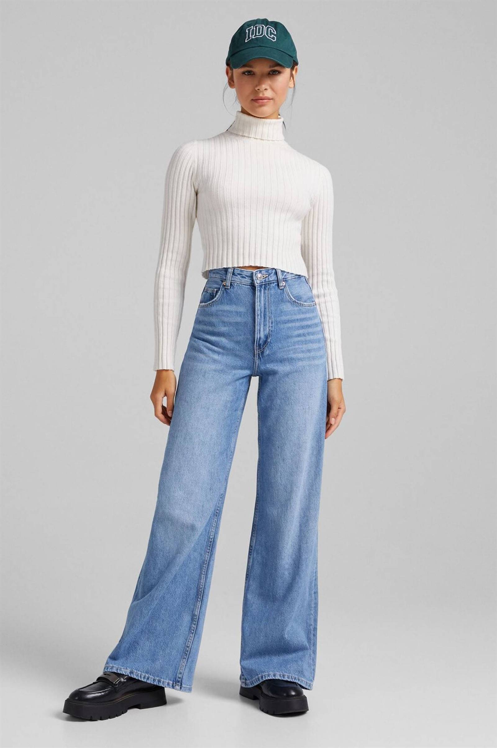 Jeans con efecto vientre plano: wide leg jeans 