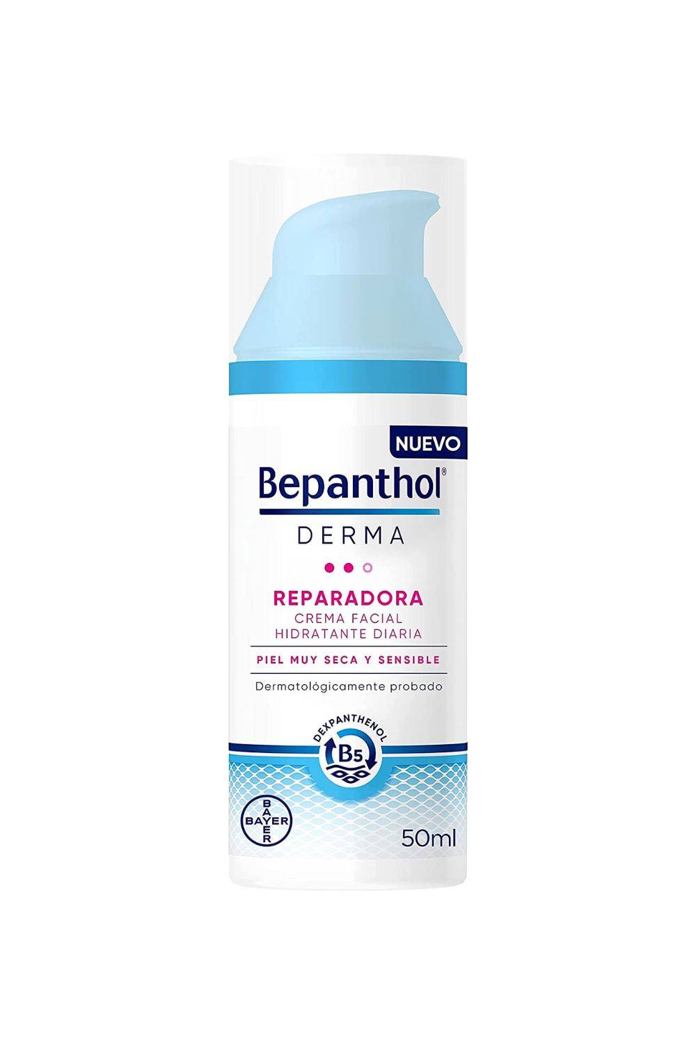Bepanthol Derma Reparadora Crema Facial Hidratante De Día, Piel Muy Seca Y Sensible, 50 Mililitros