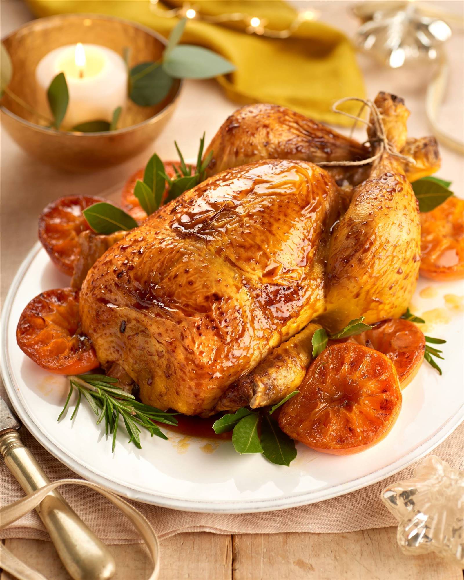 Recetas de Navidad: Pollo asado con mandarina