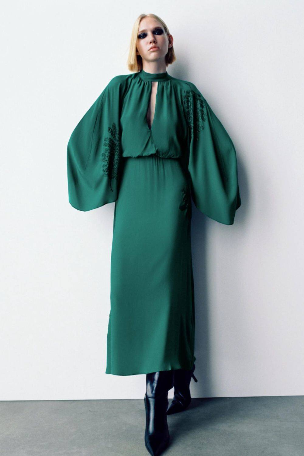 Vestido verde de estilo japonés