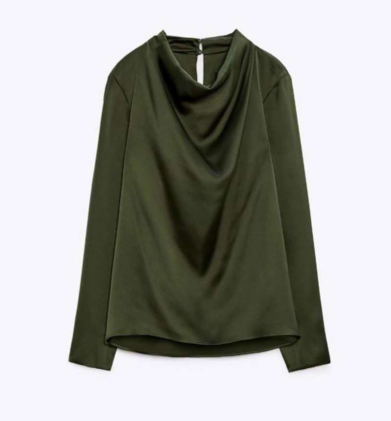 Blusa verde de Zara
