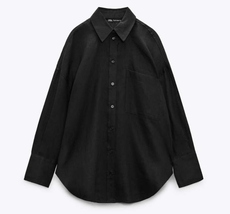 Camisa negra de lino