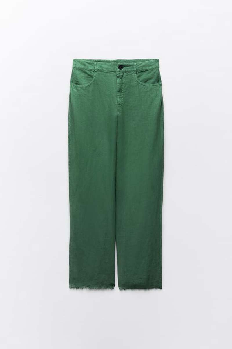 pantalon verde zara