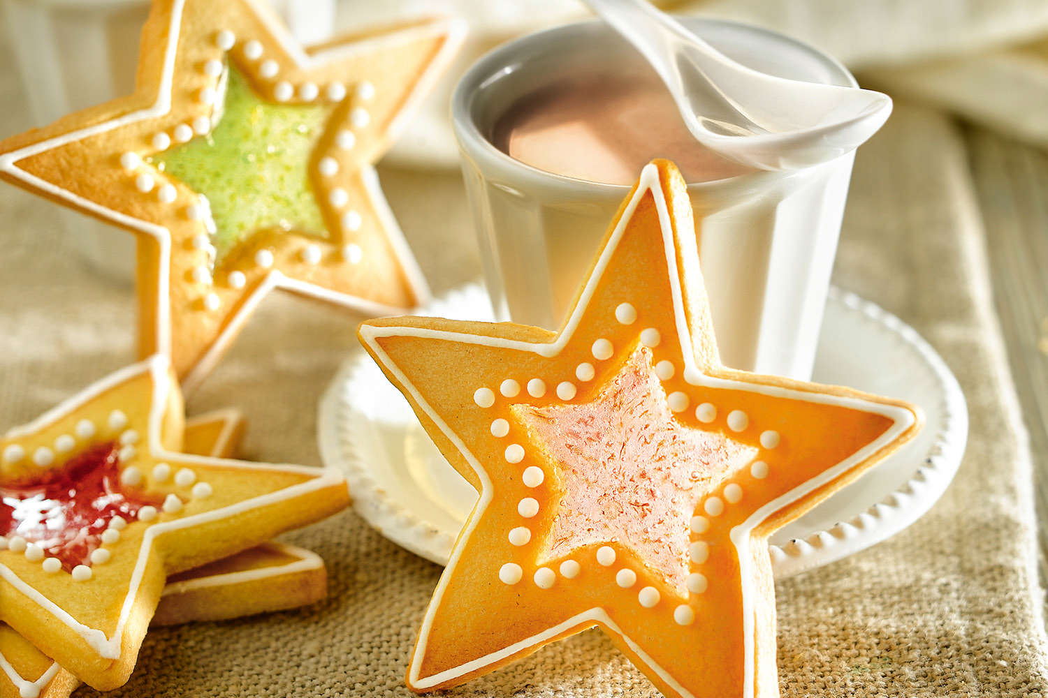galletas de navidad estrellas con caramelo