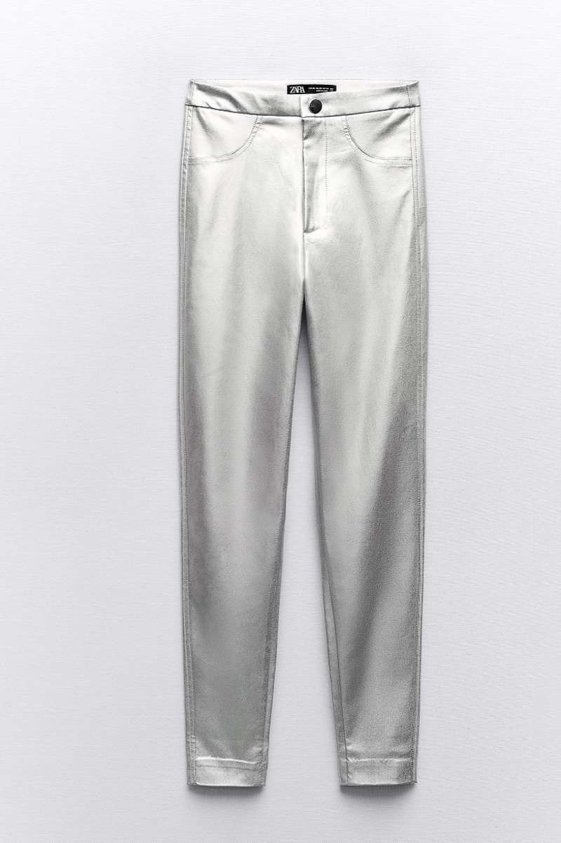 Pantalones metalizados Zara