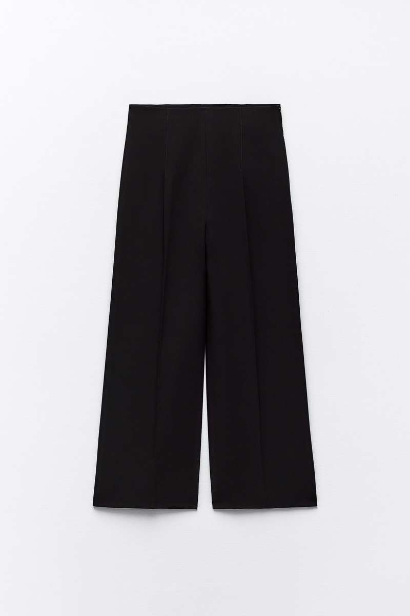 Pantalones culotte con pinzas de Zara