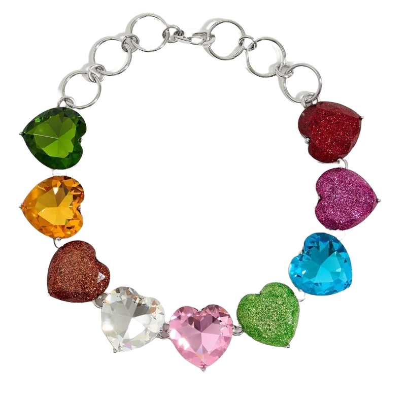 Collar de cristales en forma de corazón multicolor de Bimba y Lola