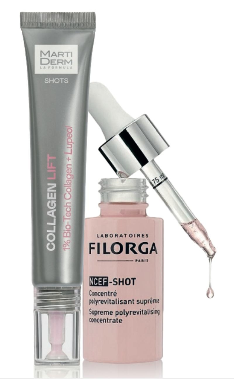 Shot Collagen Lift de Martiderm y Concentrado Polirevitalizante NCEF-Shot de Filorga