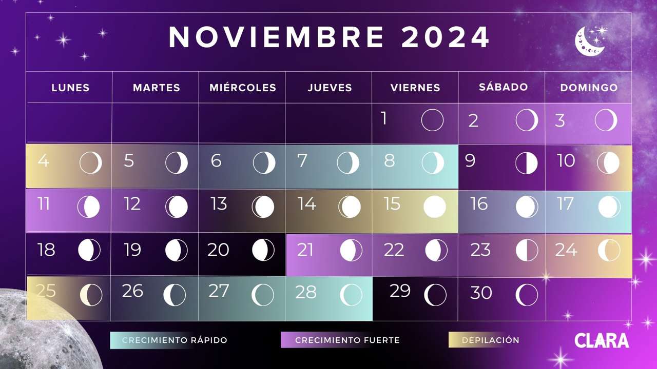 Calendario Lunar noviembre 2024
