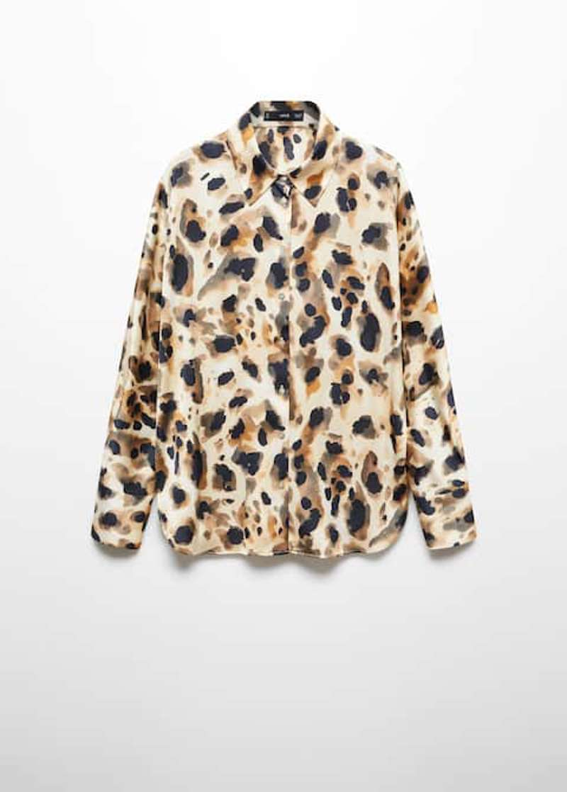 camisa leopardo mango