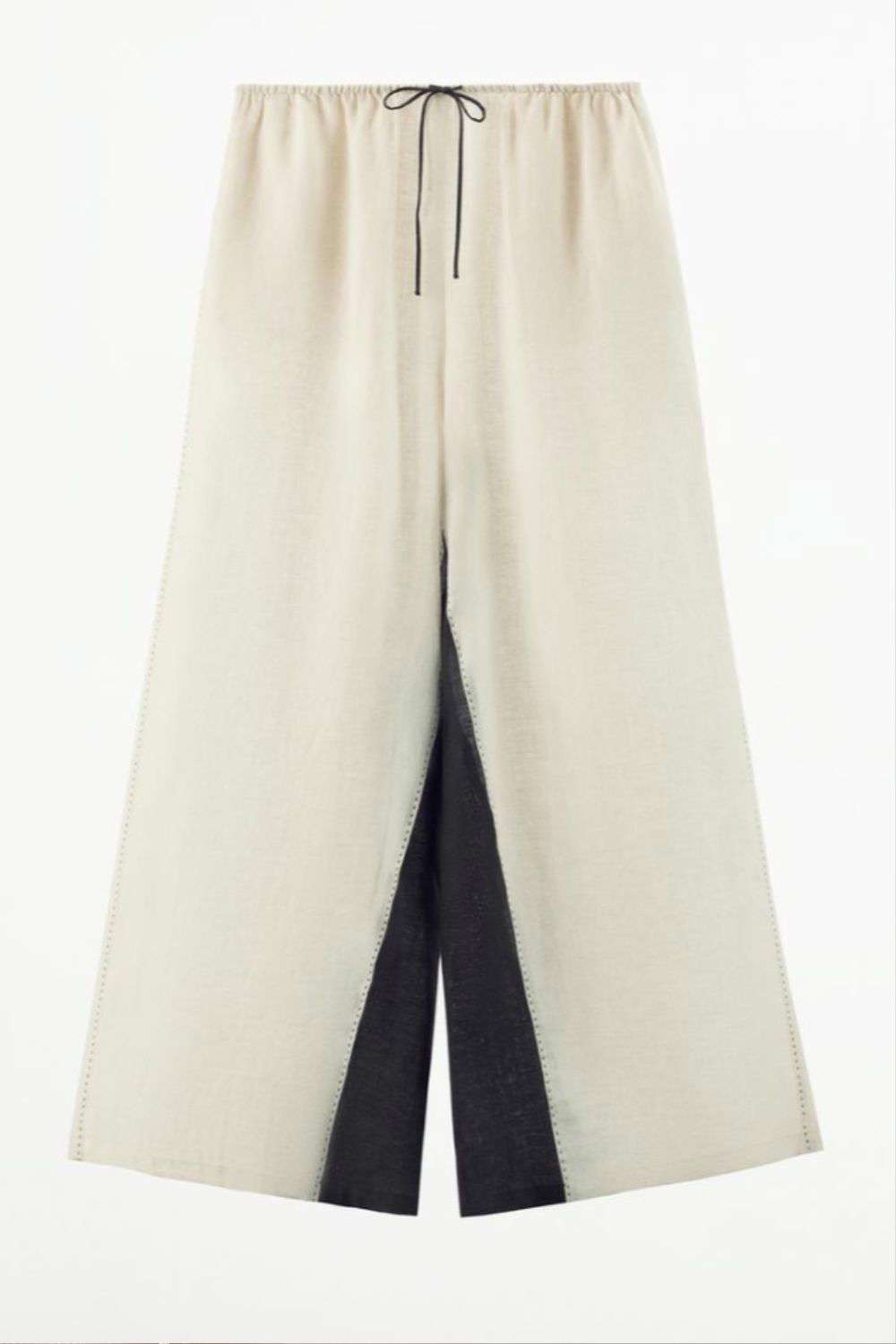 Pantalon de lino bicolor