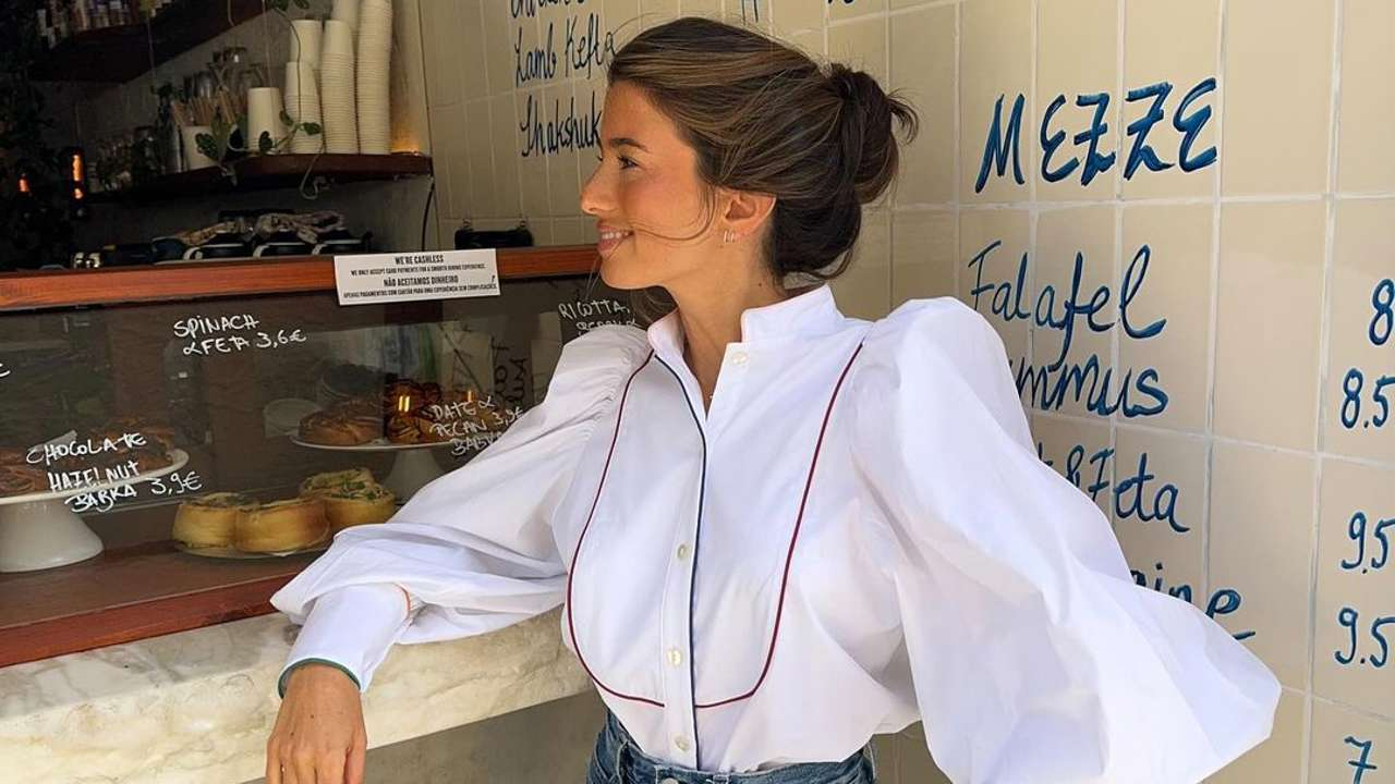 La influencer madrileña María Hernández con blusa de Laganini Studio