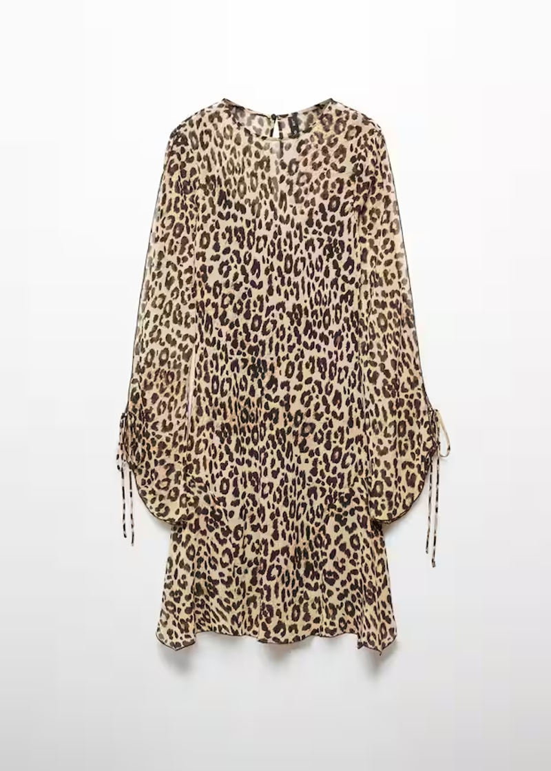 vestido leopardo mango