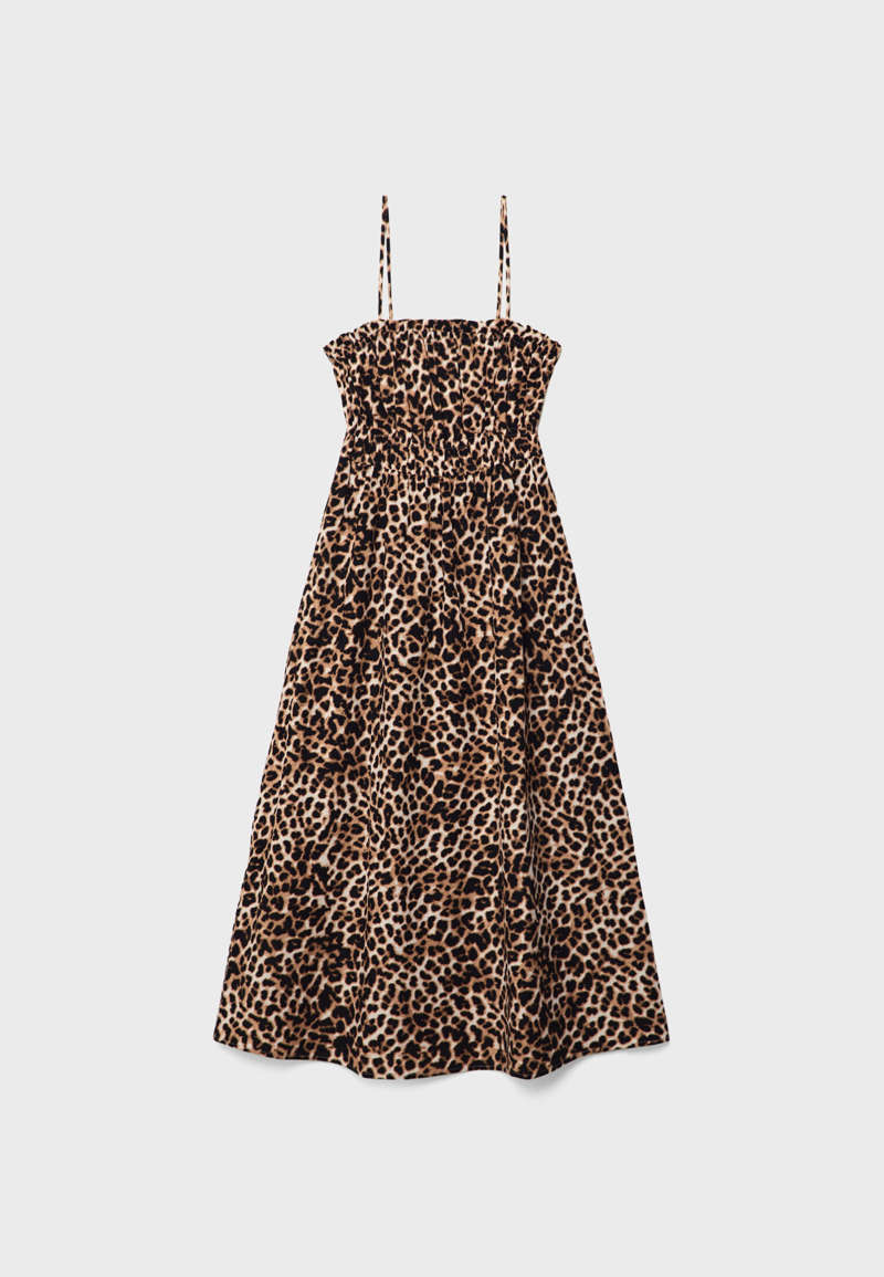 vestido leopardo stradivarius