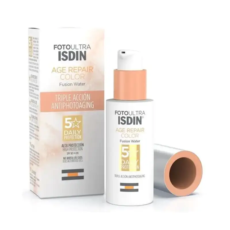 Protector solar antiedad con color ISDIN