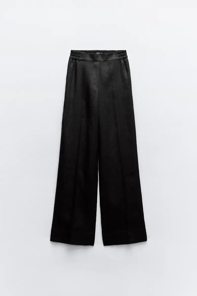 Pantalón con lino de Zara