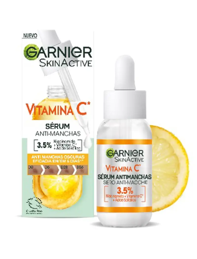 Garnier Sérum Antimanchas con 3,5% Vitamina C, Niacinamida y Ácido Salicílico niacinamida y vitamina C 