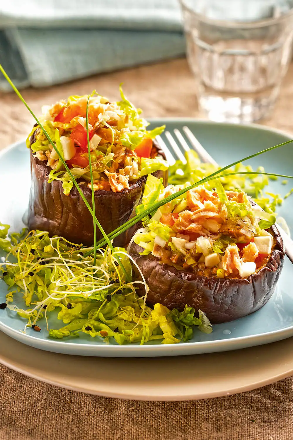 ensaladas de atún recetas con berenjena rellena atun