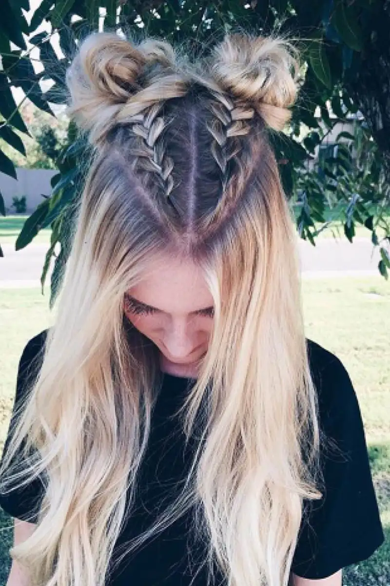 peinados con trenzas y pelo suelto