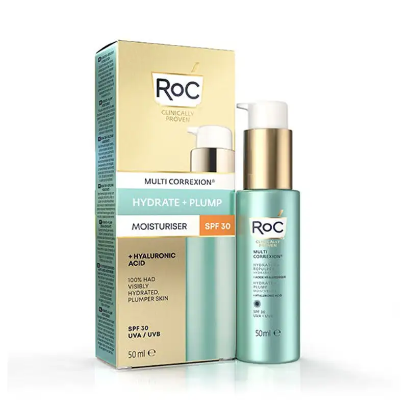 crema con acido hialuronico RoC - Multi Correxion Hydrate + Plump Crema Hidratante Facial SPF 30 