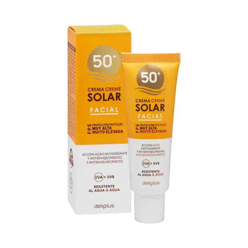 mercadona rutina facial Crema protección solar facial Deliplus FPS 50+ resistente al agua