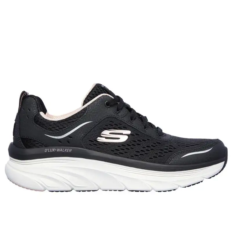 zapatillas deportivas caminar mujer skechers 149023 bkpk negras con cordones