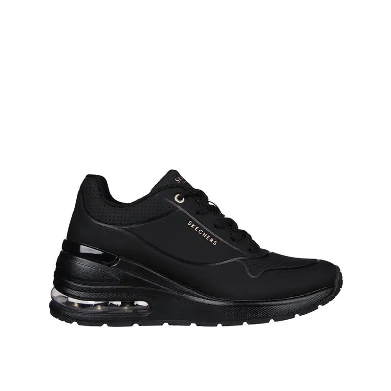 zapatillas deportivas caminar mujer skechers 155401 bbk negras con cordones