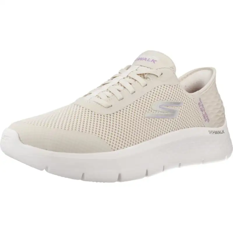 zapatillas mujer skechers slip ins go walk flex beis