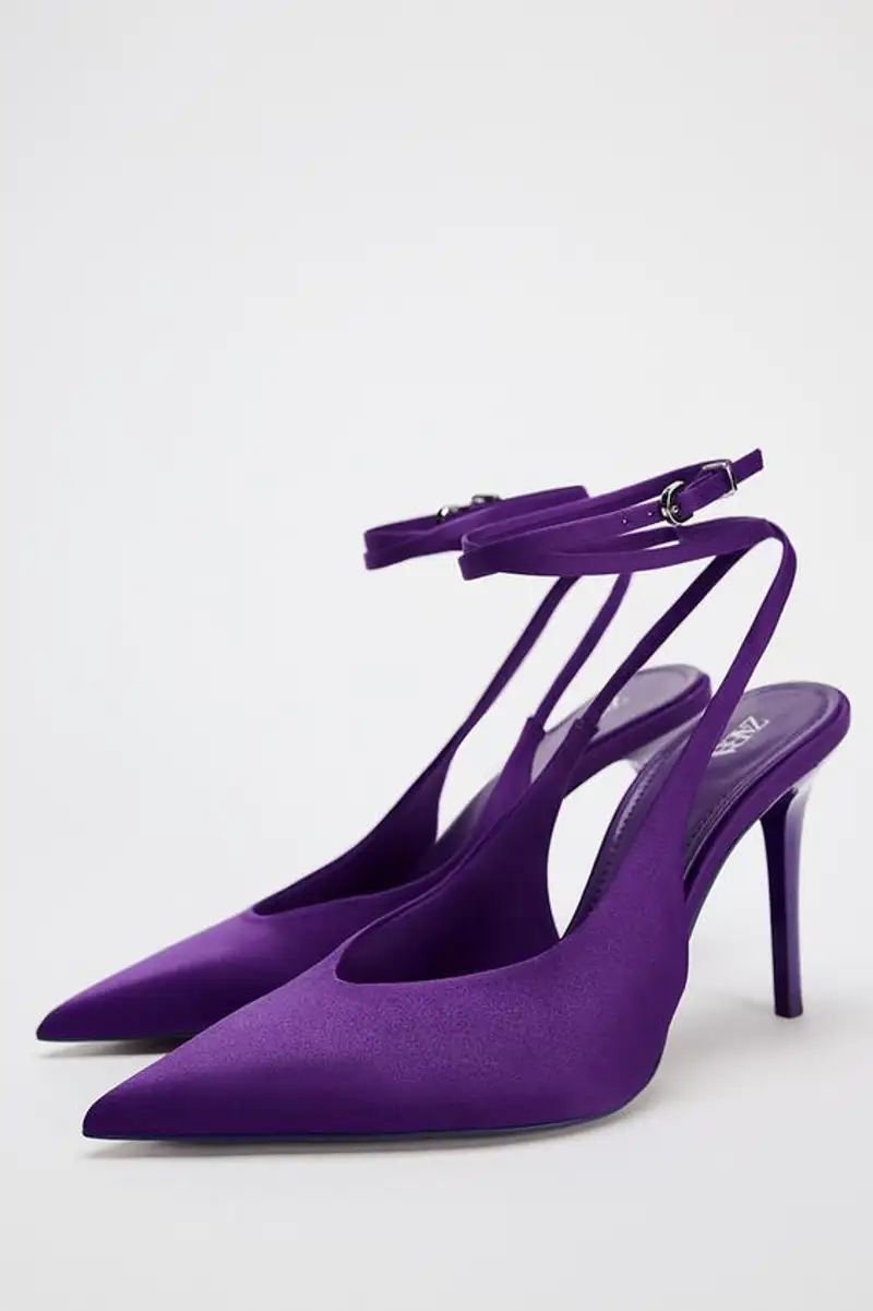 Tacones lilas de Zara 