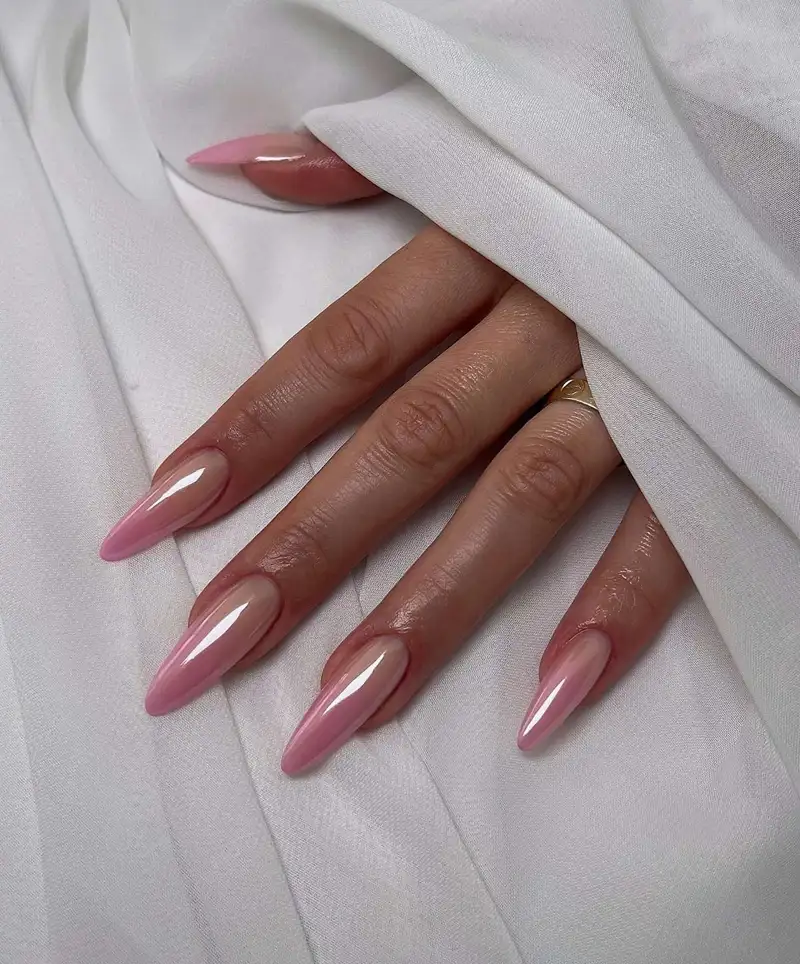 uñas baby boomer perladas XL rosas