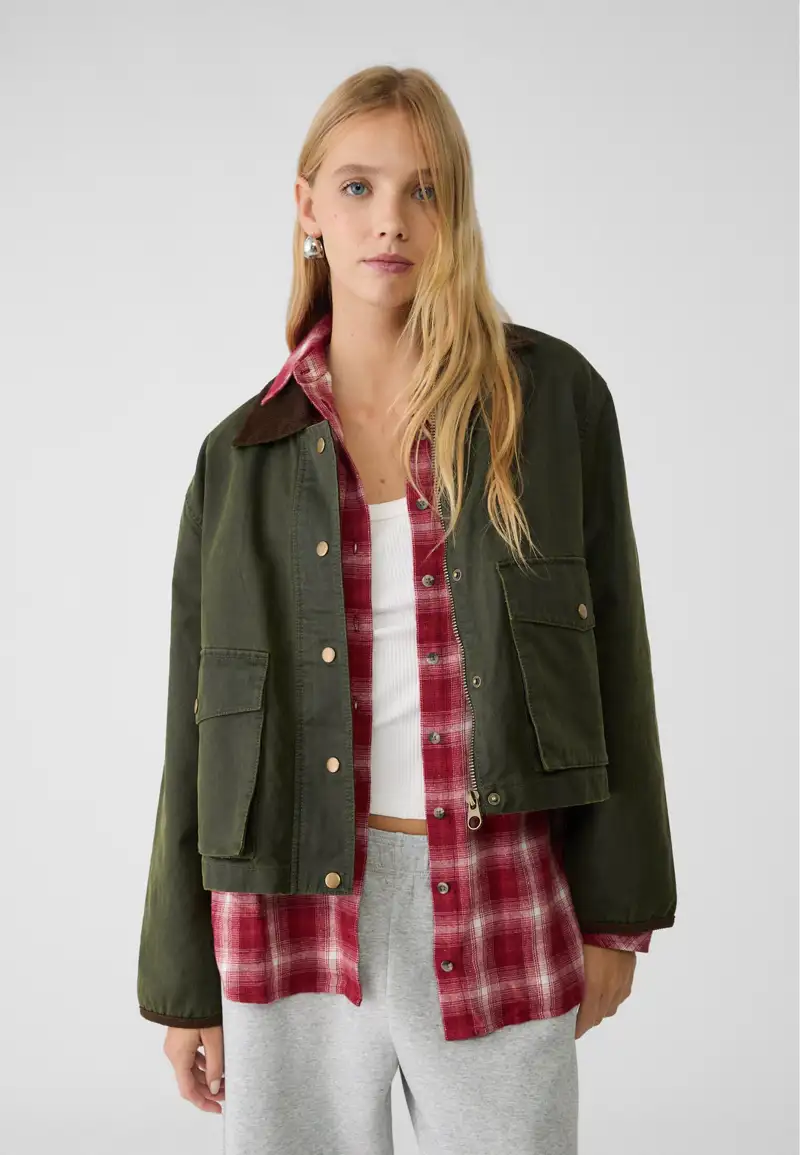 chaqueta barbour stradivarius