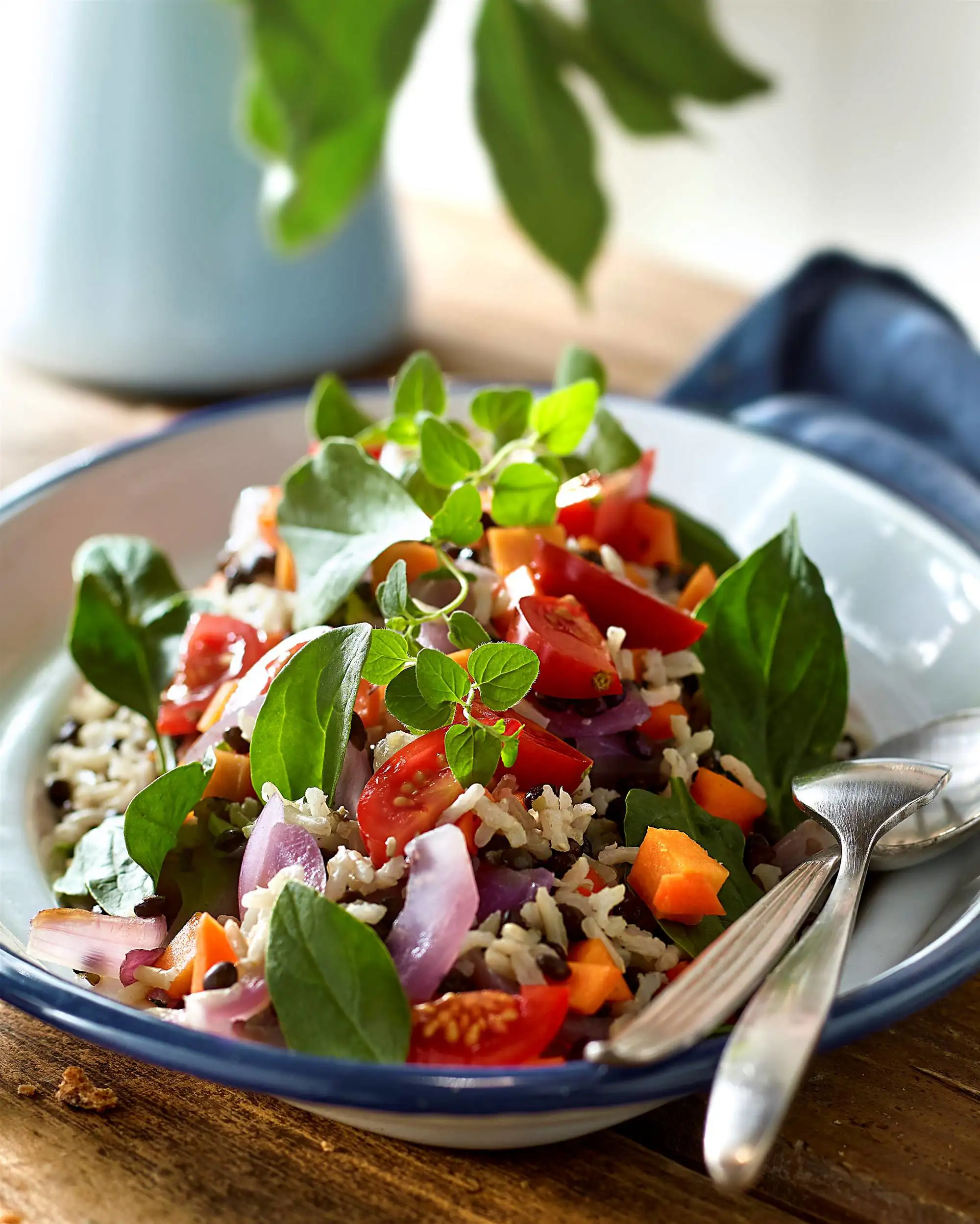 qué hacer de comer ensalada de arroz basmati con lentejas caviar, tomates cherry y vinagreta