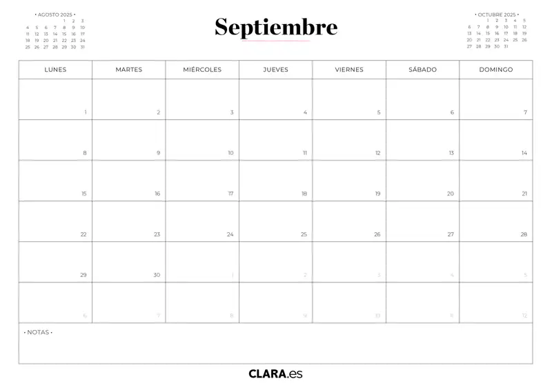 Septiembre calendario 2025 imprimir jpg gratis descargar