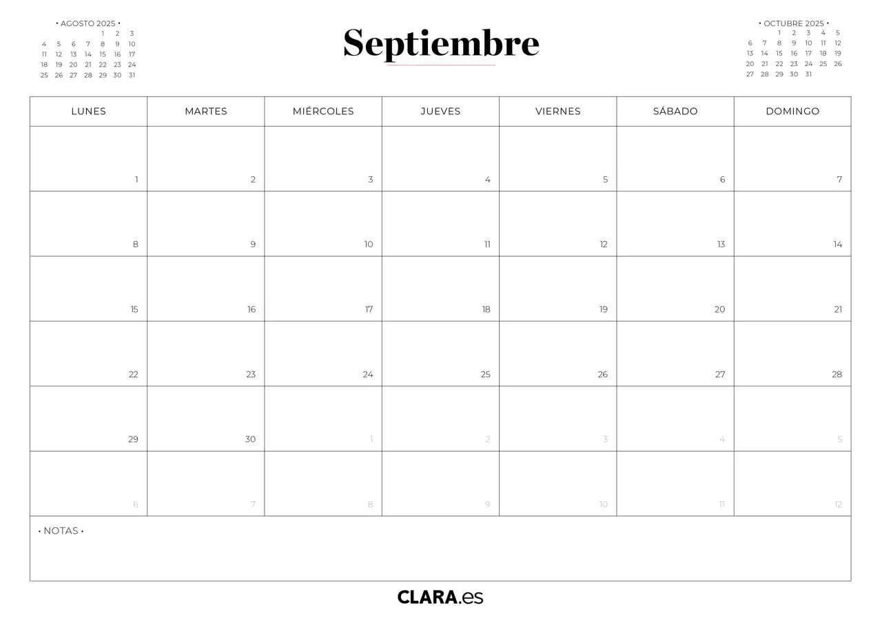 Septiembre calendario 2025 imprimir jpg gratis descargar