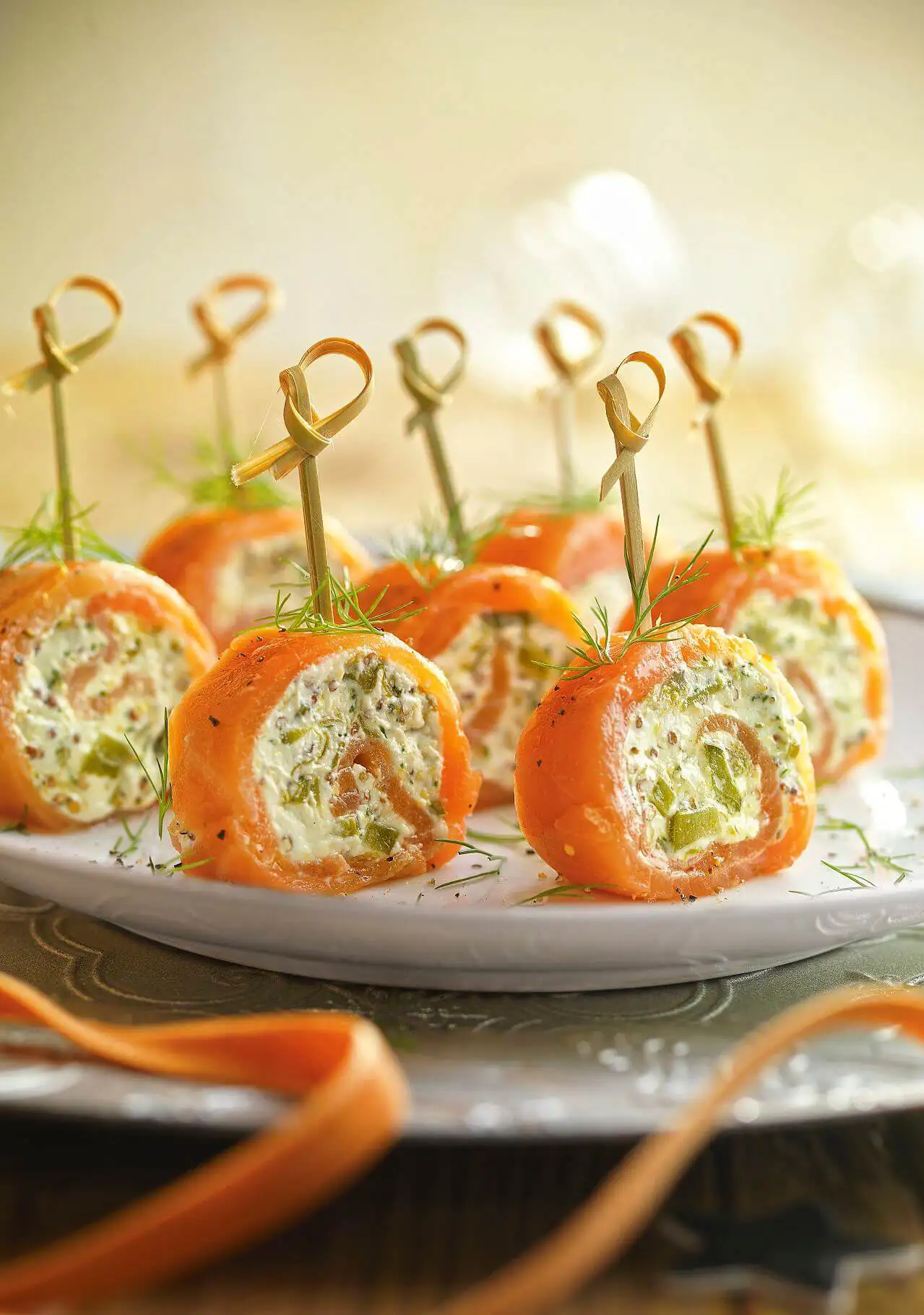 Recetas de Navidad rollitos de salmón