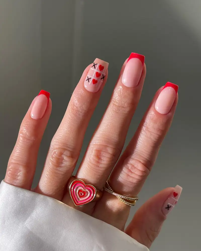 uñas rojas decoradas elegantes Divertidas