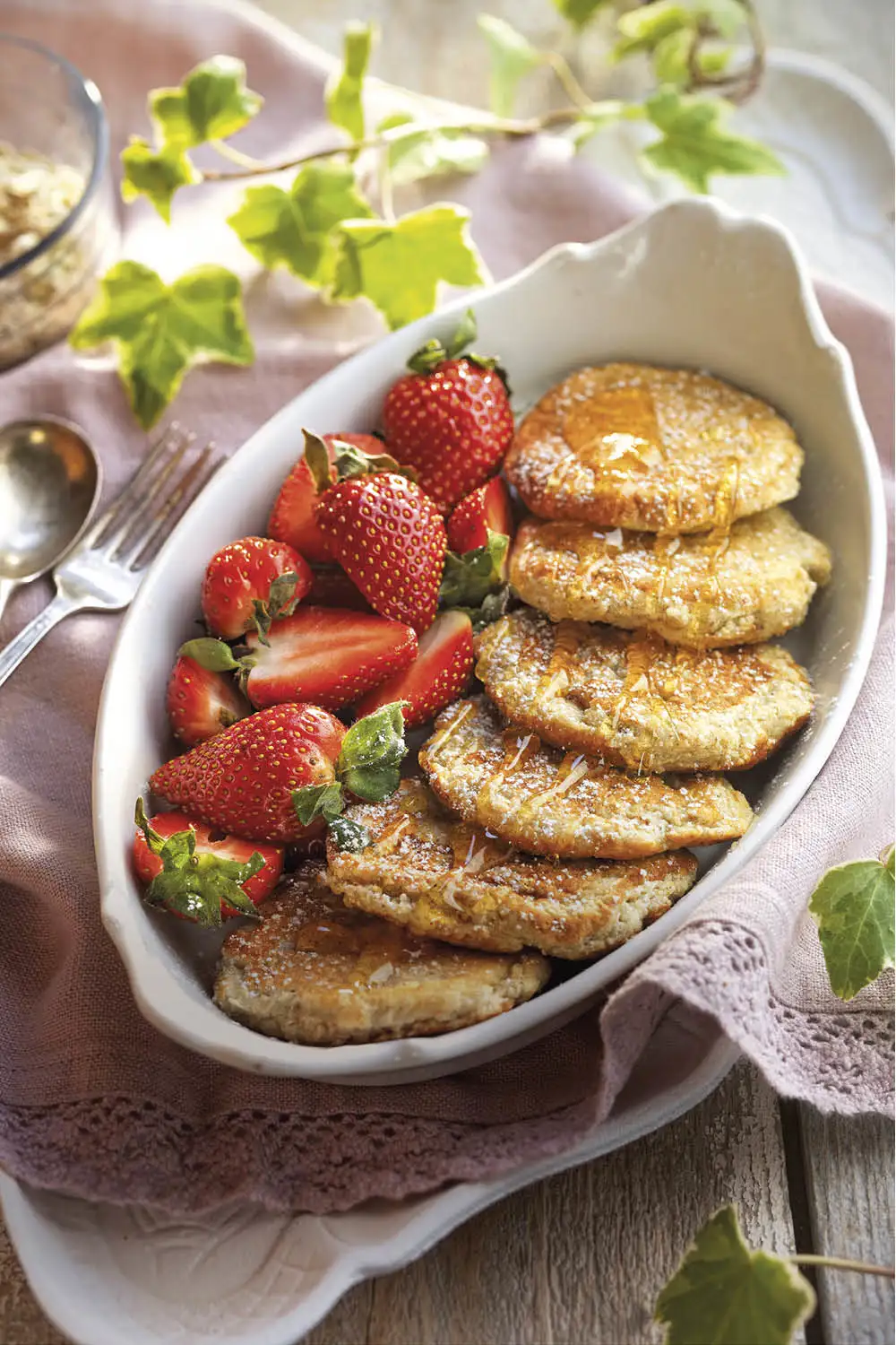 desayunos con avena Tortitas de avena y frutas