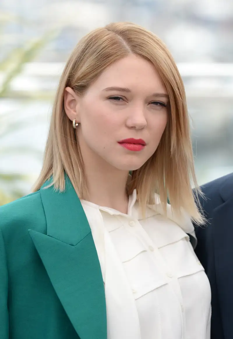 cortes de pelo para cara redonda y bajita Clavicut Léa Seydoux