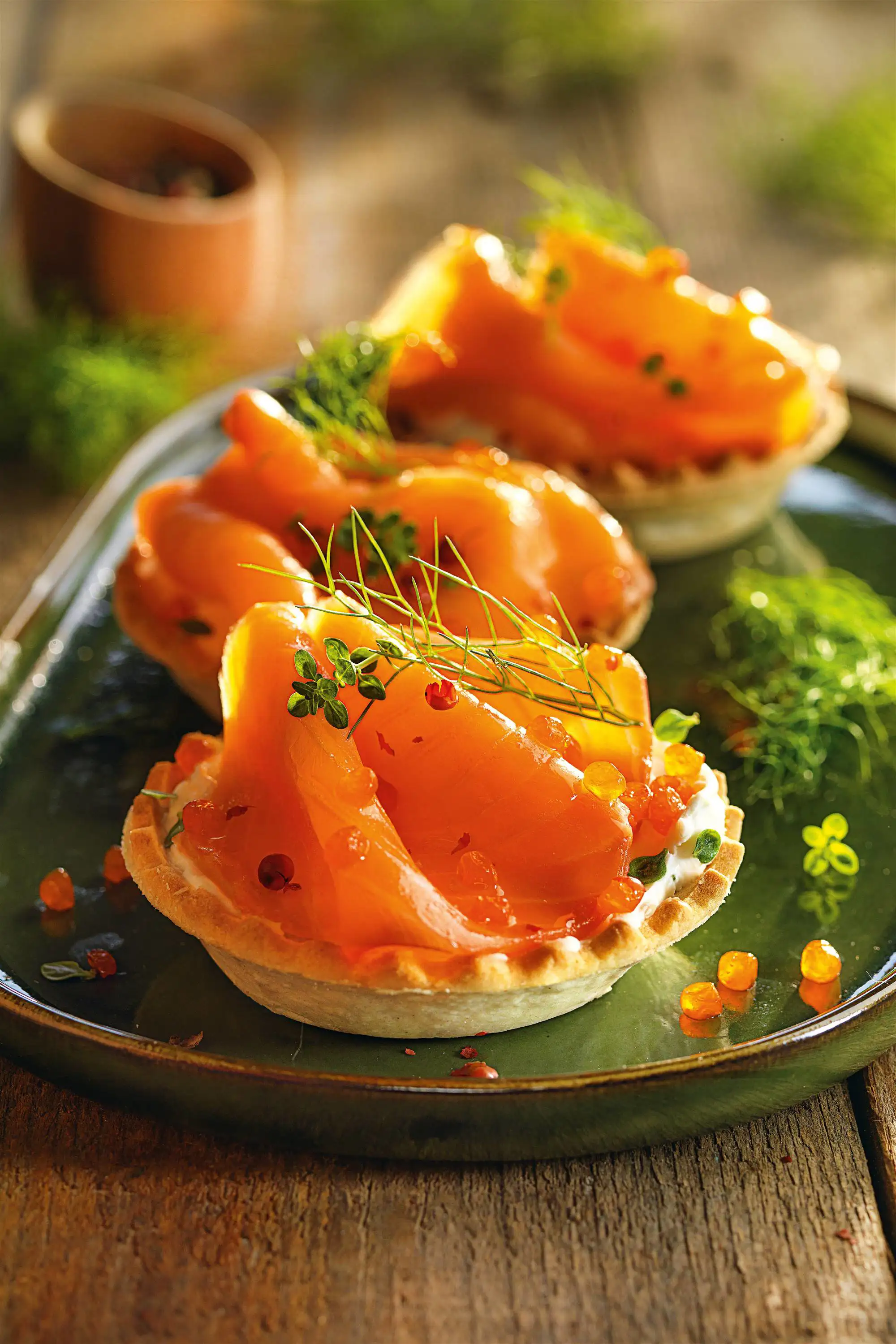 Tartaleta de salmón ahumado y queso crema