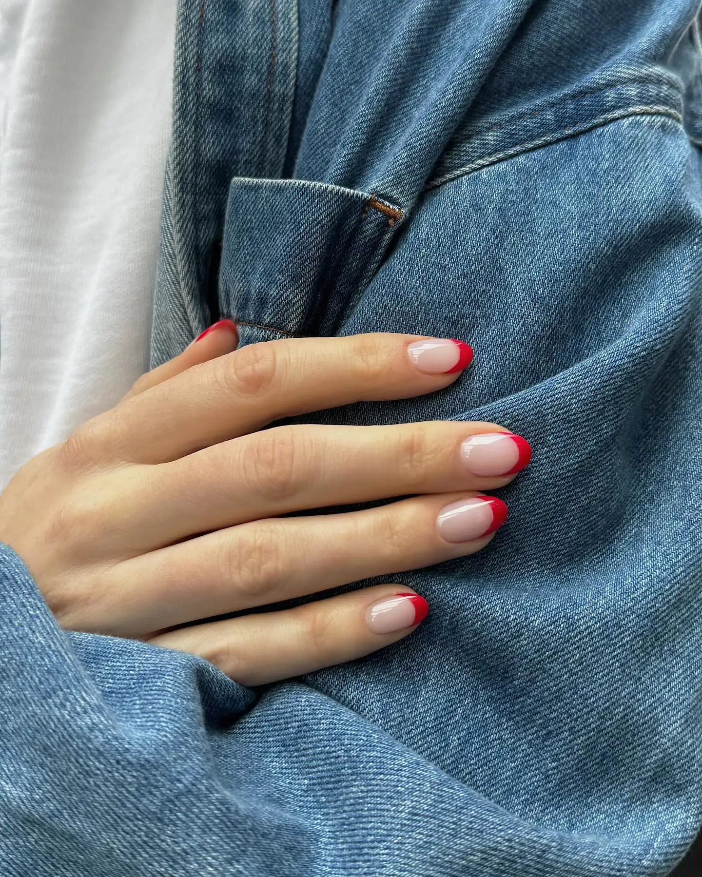 uñas rojas decoradas elegantes Francesas rojas