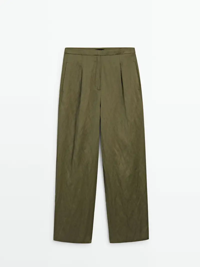 Pantalones holgados Massimo Dutti efecto arrugado