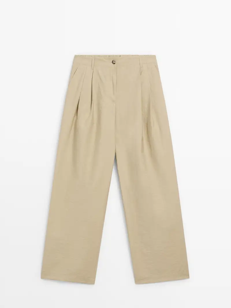 Pantalones holgados Massimo Dutti  plieges