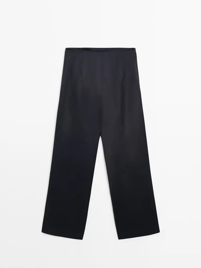 Pantalones holgados Massimo Dutti satinado