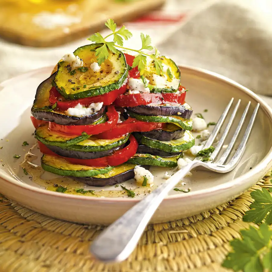 verduras a la plancha con queso